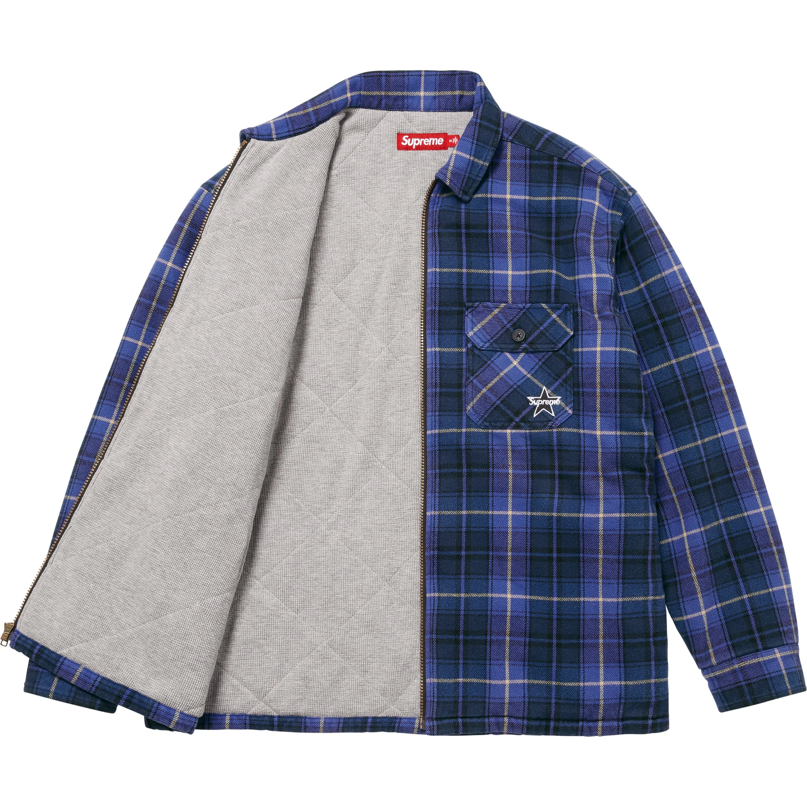 Thermal Lined Zip Up Flannel Shirt view 8